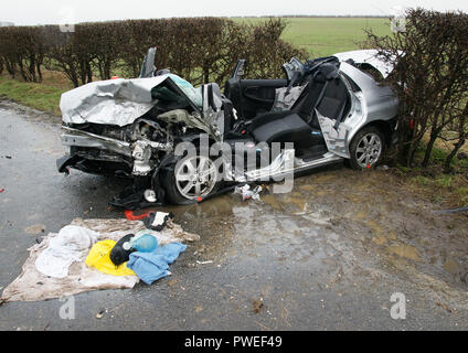road traffic collision, RTC, car crash Stock Photo