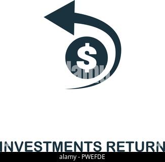 Investments Return icon. Premium style design from crowdfunding collection. UX and UI. Pixel perfect investments return icon. For web design, apps, so Stock Vector