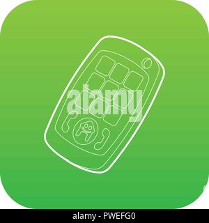 Toy mobile phone icon green vector Stock Vector
