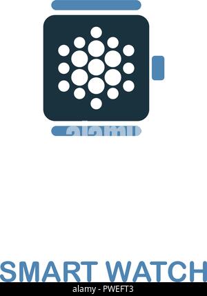 Smart Watch icon in two colors design. Premium style from smart devices icon collection. UI and UX. Illustration of smart watch icon. For web design,  Stock Vector
