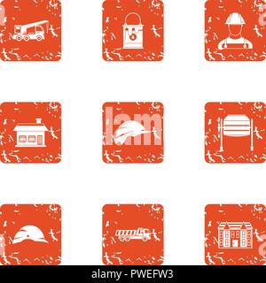 Taskmaster icons set, grunge style Stock Vector