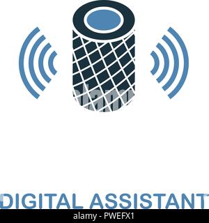 Digital Assistant icon in two colors design. Premium style from smart devices icon collection. UI and UX. Illustration of digital assistant icon. For  Stock Vector