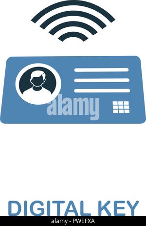 Digital Key icon in two colors design. Premium style from smart devices icon collection. UI and UX. Illustration of digital key icon. For web design,  Stock Vector