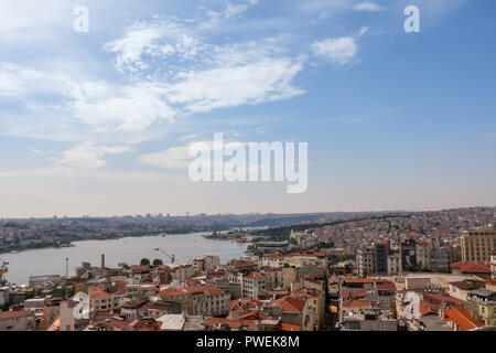 View over Istanbul from The Galata Tower in Istanbul , Turkey Stock Photo