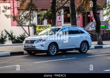 Novorossiysk, Russia - September 29, 2018: Car Lexus rx 450h parked at the edge of the roadway. Stock Photo