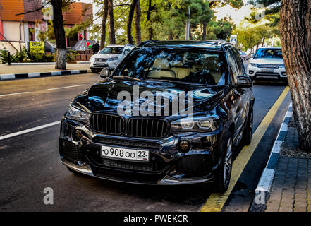 Novorossiysk, Russia - September 29, 2018: Car BMW X3 parked at the edge of the roadway. Stock Photo