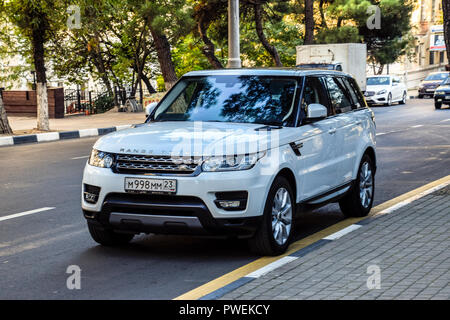 Novorossiysk, Russia - September 29, 2018: Car Range Rover parked at the edge of the roadway. Stock Photo