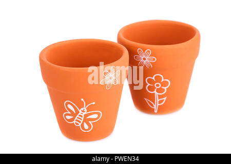 Flower pots isolated on a white background. Stock Photo
