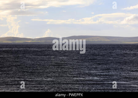 Landscape near harbour of Scapa Flow, Orkney, Scotland, Highlands, United Kingdom Stock Photo