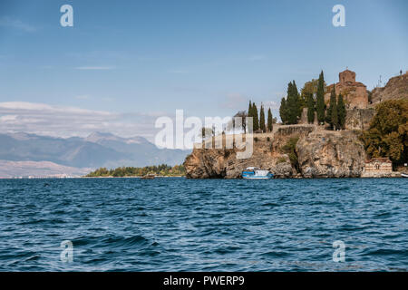 Saint John the Theologian Kaneo from the lakeside Ohrid, Macedonia Stock Photo