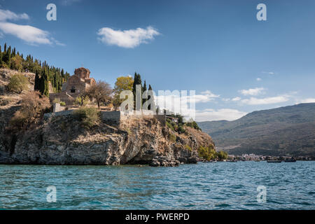 Saint John the Theologian Kaneo from the lakeside Ohrid, Macedonia Stock Photo