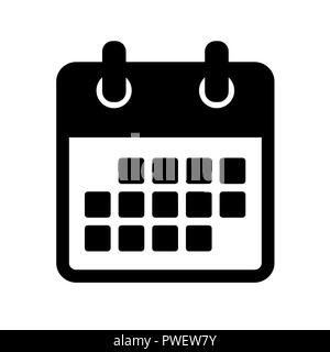 black simple calendar icon pictogram on white background vector illustration EPS10 Stock Vector