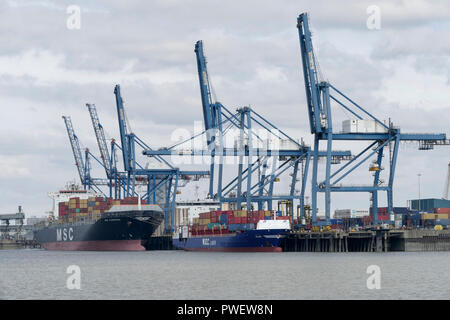 Tilbury Docks - Port of Tilbury on the River Thames estuary in London, England. Stock Photo