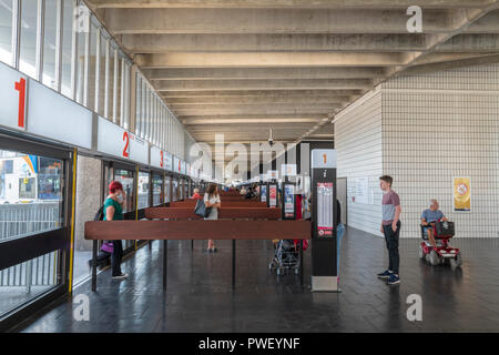 Inside Preston bus station Stock Photo