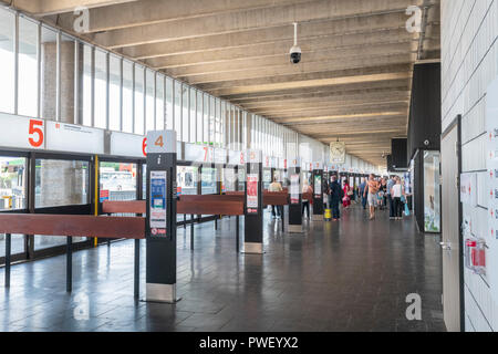 Inside Preston bus station Stock Photo