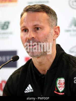 Wales manager Ryan Giggs during a press conference at the Aviva Stadium, Dublin. Stock Photo