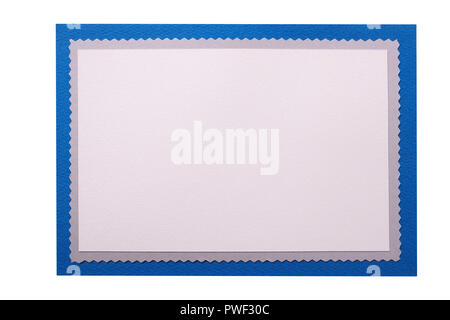 Christmas card blue border template isolated Stock Photo