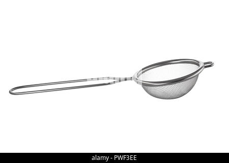 Tea strainer with handle Isolated on white background. Stock Photo