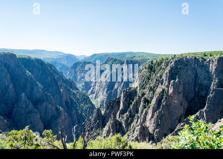 View from Chasm view, a viewing point in the South Rim of the Black Canyon of the Gunnison National Park, Montrose, Colorado, USA Stock Photo