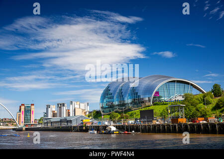 UK, England, Tyneside, Gateshead, Sage building and Baltic Centre for Contemporary Art Stock Photo