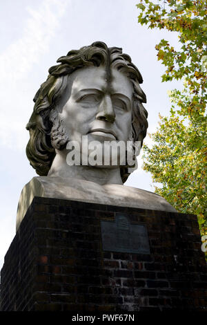 Sir Joseph Paxton bust, Crystal Palace Park, London, UK Stock Photo