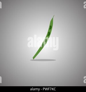 String beans on a gray background with a gradient. Vector illustration. Stock Vector