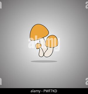 Mushrooms boletus on a gray background with a gradient. Vector illustration. Stock Vector