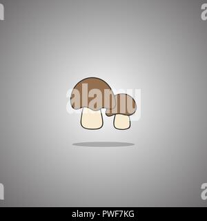 Porcini on a gray background with a gradient. Vector illustration. Stock Vector