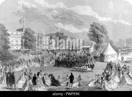 Buckingham Palace garden party ILN 1868. Stock Photo