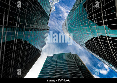 skyscrapers in a finance district Stock Photo