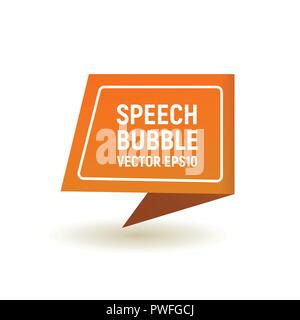 Bubble speech orange. Vector illustration. 3d icon. Stock Vector