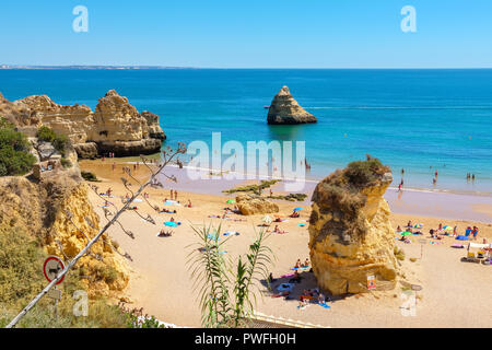 Nudist beach near Lagos, Atlantic coast, Algarve, Portugal, Europe