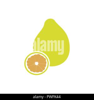 close-up view of Thailand pomelo isolated on white background. Stock Vector