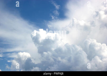 Fantastic soft white clouds against blue sky Stock Photo