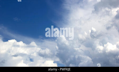 Fantastic soft white clouds against blue sky Stock Photo