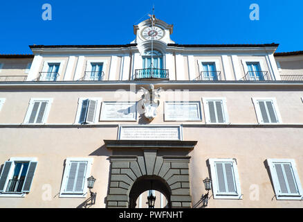 Castelgandolfo, Italy - April 21, 2017: The main facade of the Apostolic palace, summer residence of the Popes