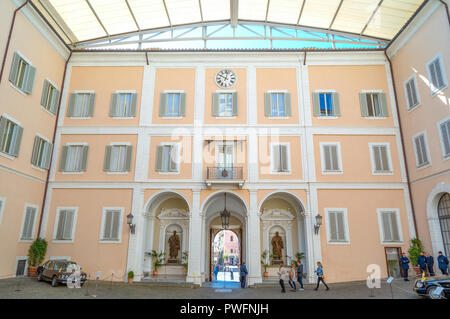 Castelgandolfo, Italy - April 21, 2017: The courtyard of the Apostolic palace, summer residence of the Popes Castelgandolfo, Italy - April 21, 2017: The courtyard of the Apostolic palace, summer residence of the Popes