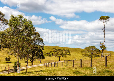 Australian countryside. Road through the farms. Sunshine coast, Queensland, Australia Stock Photo