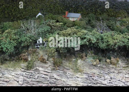 Really fantastic model railroading design in the Clarendon Garfield field house in Chicago, Illinois. Stock Photo