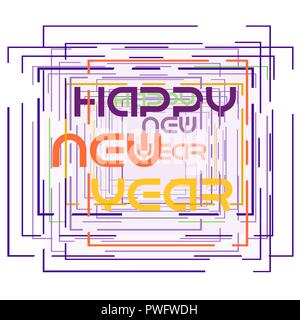 abstract frame in with glitch effect and typography Stock Vector