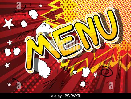 Menu - Vector illustrated comic book style phrase Stock Vector Image ...