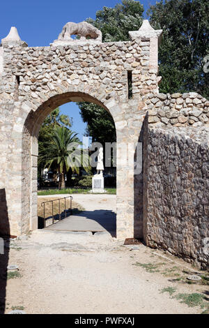 Historic old town entrance known as the Land Gate, part of the Venetian fortifications. Nafplio. Peloponnese. Greece. The gate was the entrance to the Stock Photo