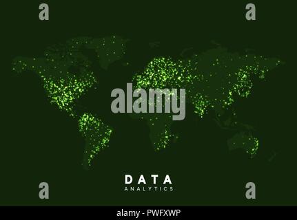 World Map. Data visualization. Technology background Vector illustration Stock Vector