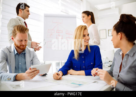 Succeful business partners brainstormin Stock Photo