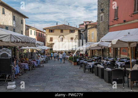 outdoor restaurant in Montecatini Terme is an Italian municipality in the province of Pistoia, Tuscany, Italy. Stock Photo