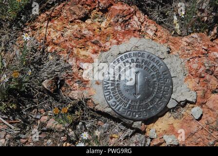 Brow Monument US Coast and Geodetic Survey Marker. Stock Photo