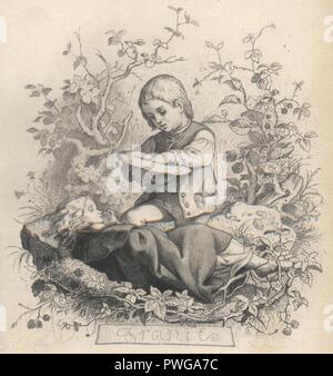 Bunte Steine 1853 - Frontispiz 1 Ausschnitt. Stock Photo