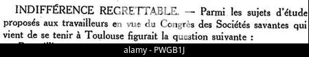 Bulletin de la Société des historiens du théâtre - Titre de section. Stock Photo