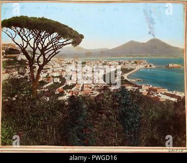 Brogi, Giacomo (1822-1881) - n. 5110 - Panorama di Napoli (colorized). Stock Photo