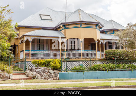 Australian countryside. Old Queenslander style house in suburbs. Shorncliffe, Australia Stock Photo